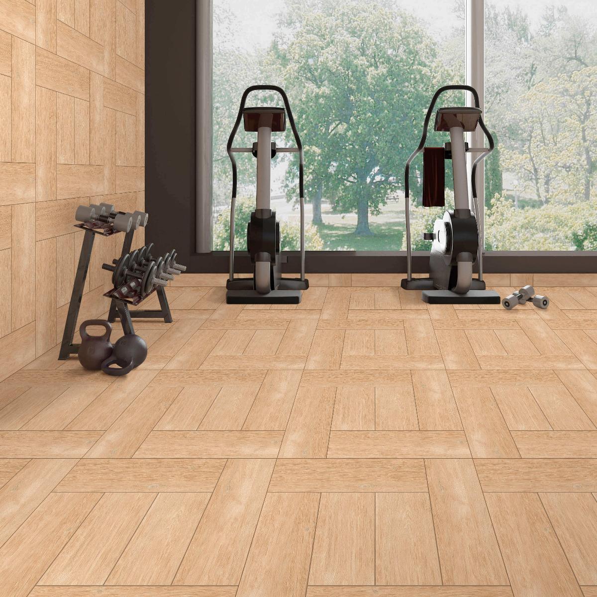 BDM Swanwood Brown Gym Area Wooden Floor Tiles