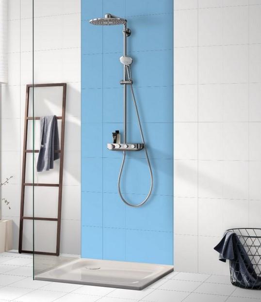 Plain Ocean Blue Bathroom Tiles