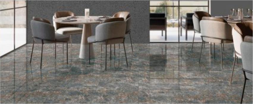 Marble floor tile